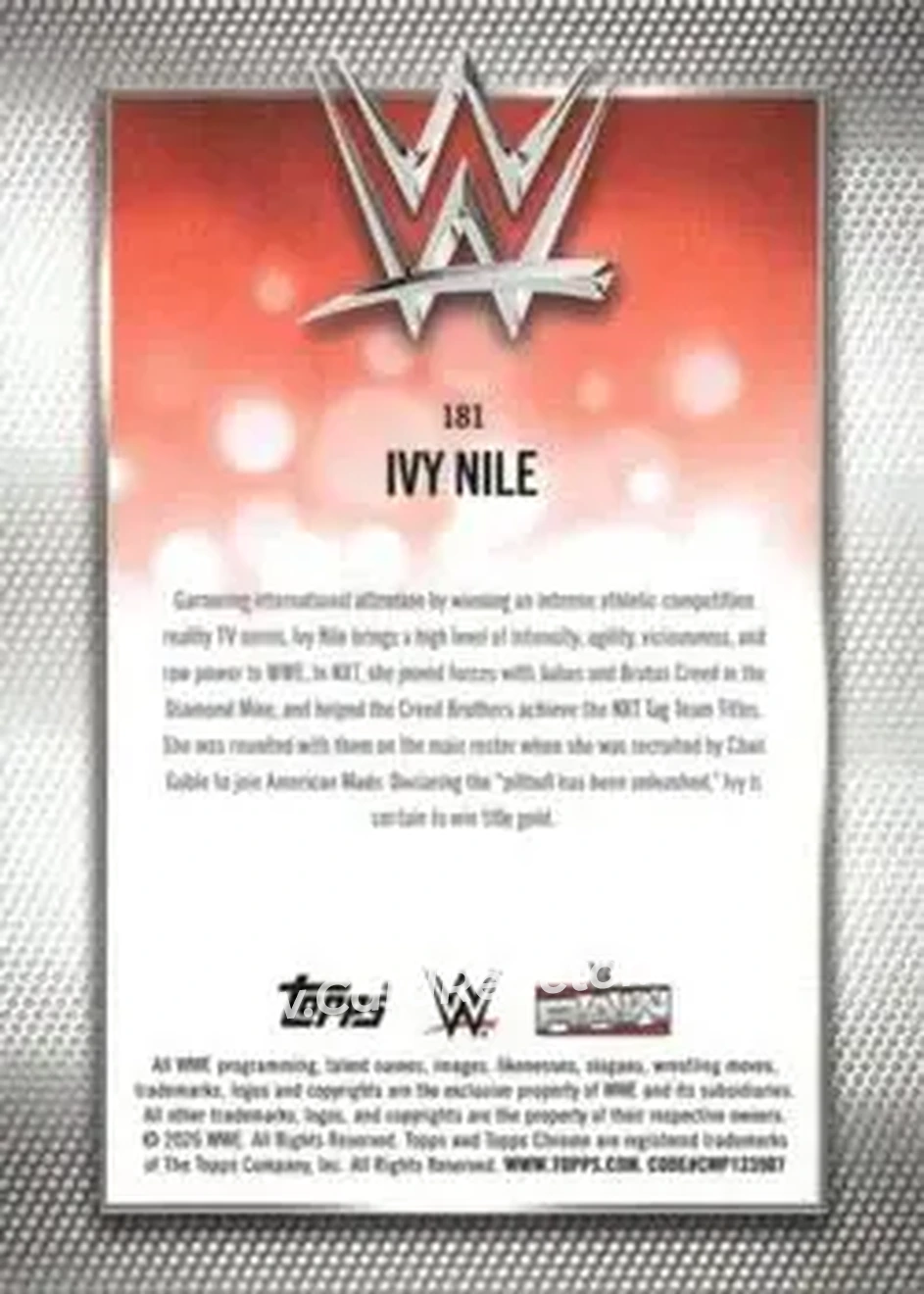2026 Topps Chrome WWE #181 - Ivy Nile - Back