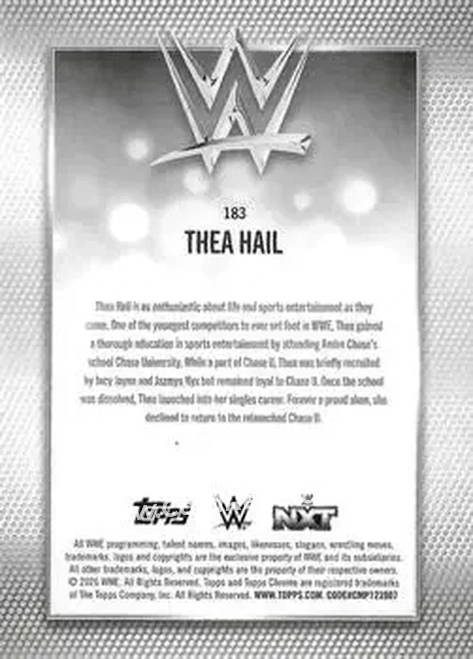 2026 Topps Chrome WWE #183 - Thea Hail - Back