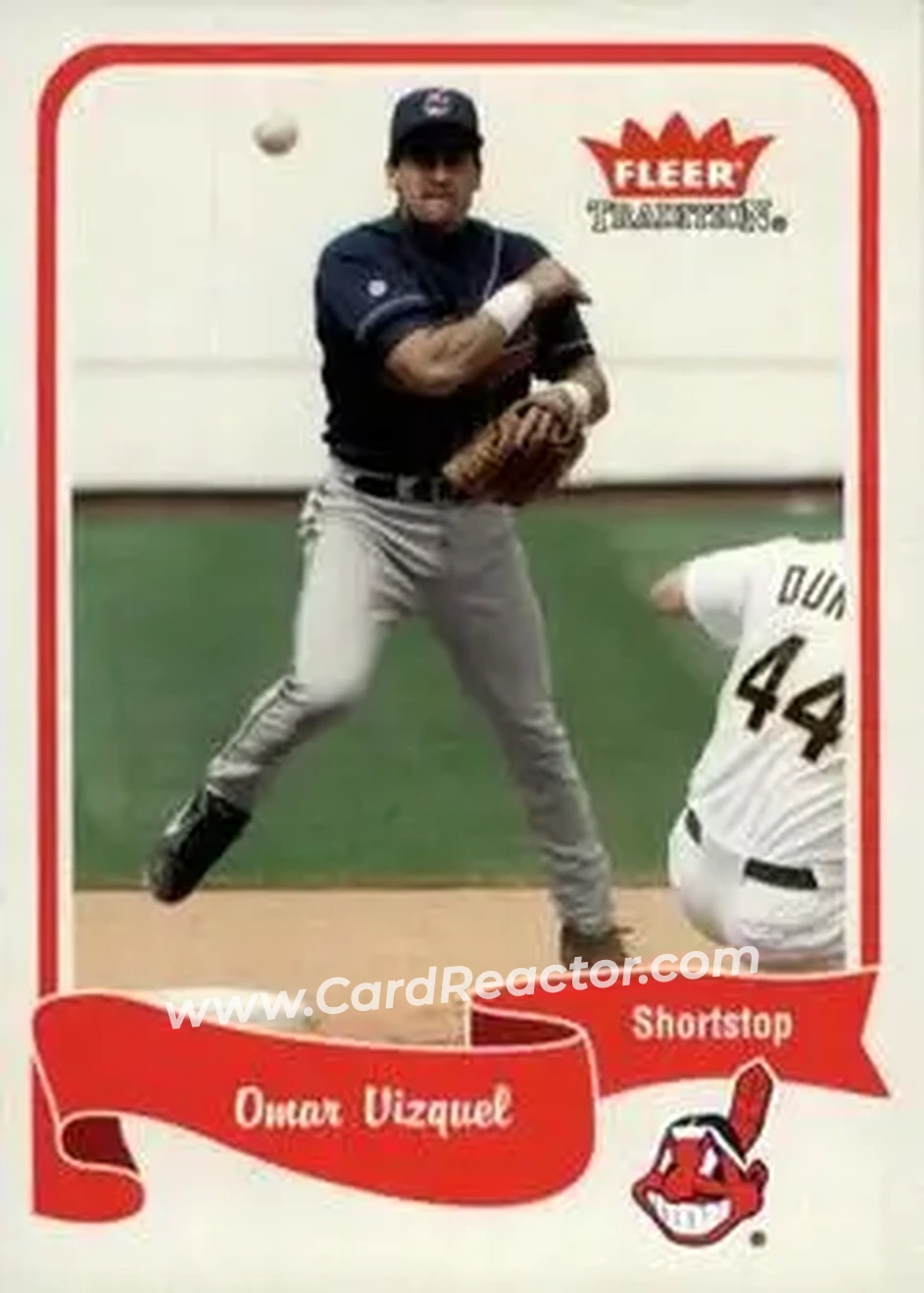2004 Fleer Tradition #211 - Omar Vizquel - Cleveland Indians - Front 2004 Fleer Tradition #211 - Omar Vizquel - Cleveland Indians - Front