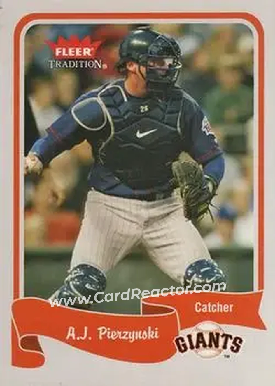 2004 Fleer Tradition #312 - A.J. Pierzynski - San Francisco Giants - Front 2004 Fleer Tradition #312 - A.J. Pierzynski - San Francisco Giants - Front