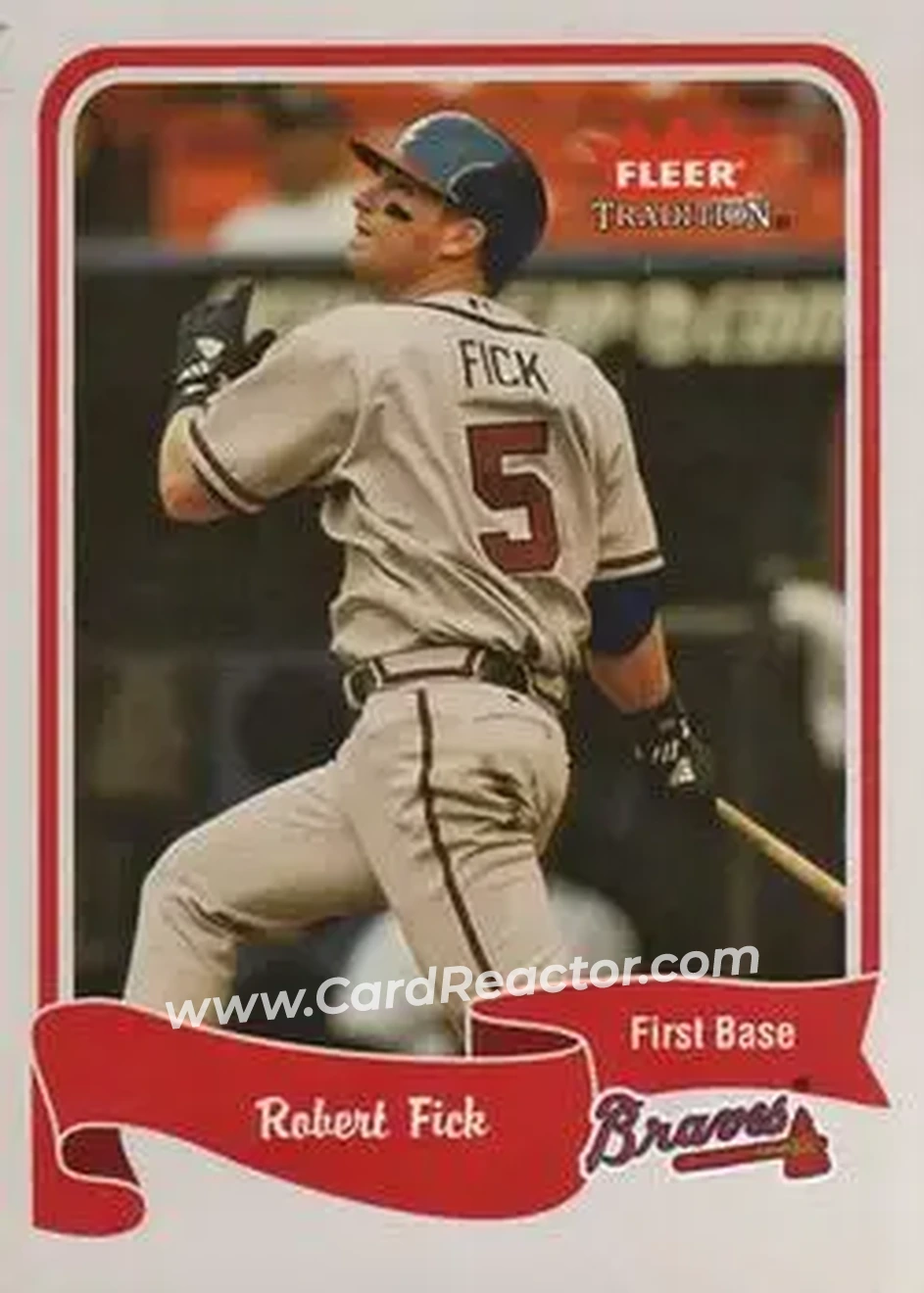 2004 Fleer Tradition #334 - Robert Fick - Atlanta Braves - Front 2004 Fleer Tradition #334 - Robert Fick - Atlanta Braves - Front