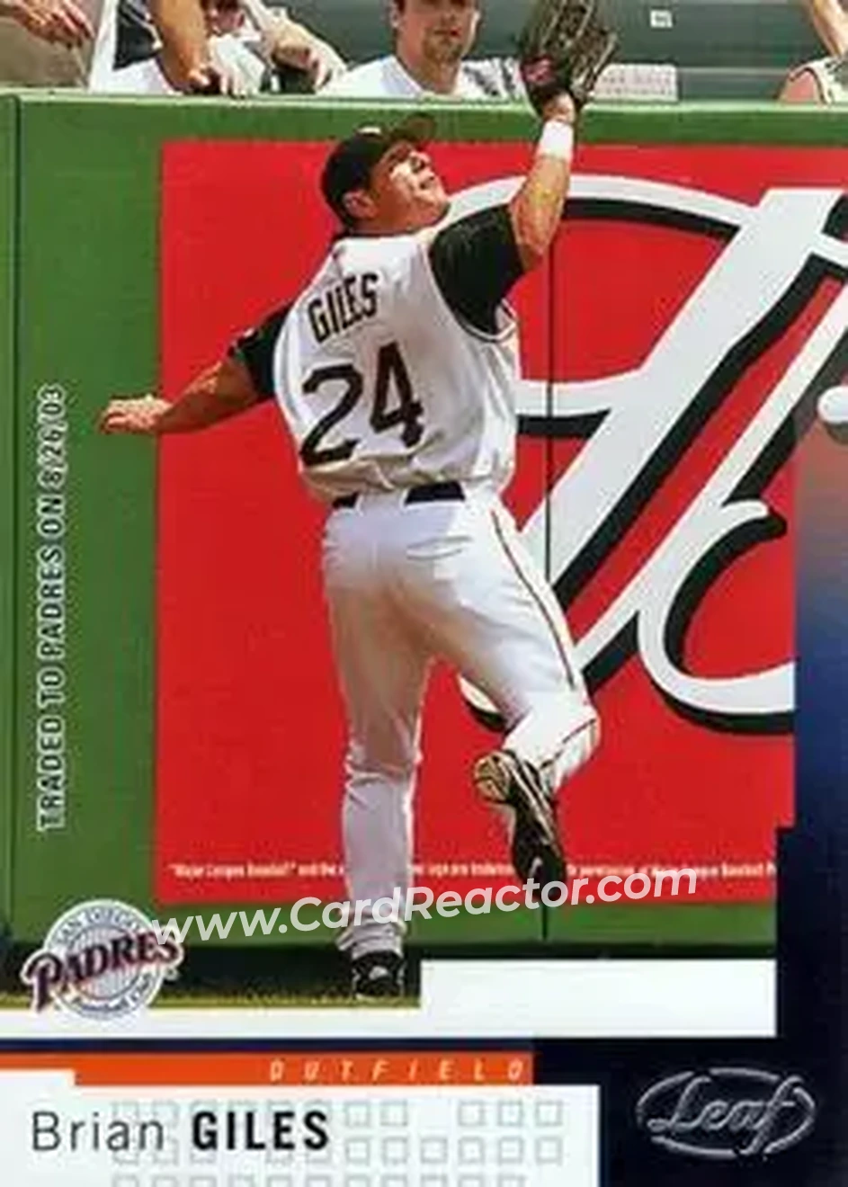 2004 Leaf #177 - Brian Giles - San Diego Padres - Front 2004 Leaf #177 - Brian Giles - San Diego Padres - Front