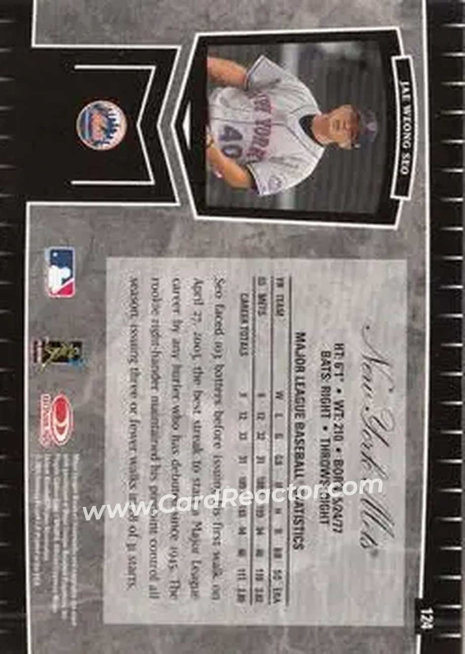 2004 Leaf Certified Cuts #124 - Jae Seo - New York Mets - Back