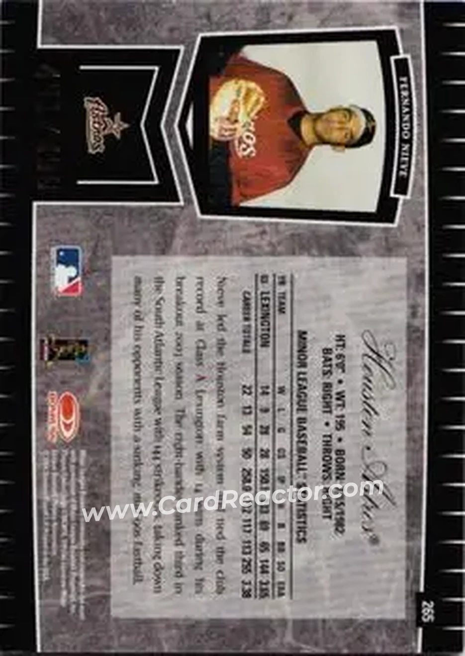 2004 Leaf Certified Cuts #265 - Fernando Nieve - Houston Astros - Back