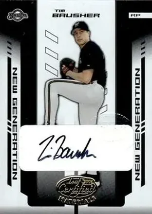 2004 Leaf Certified Materials #283 - Tim Bausher - Milwaukee Brewers