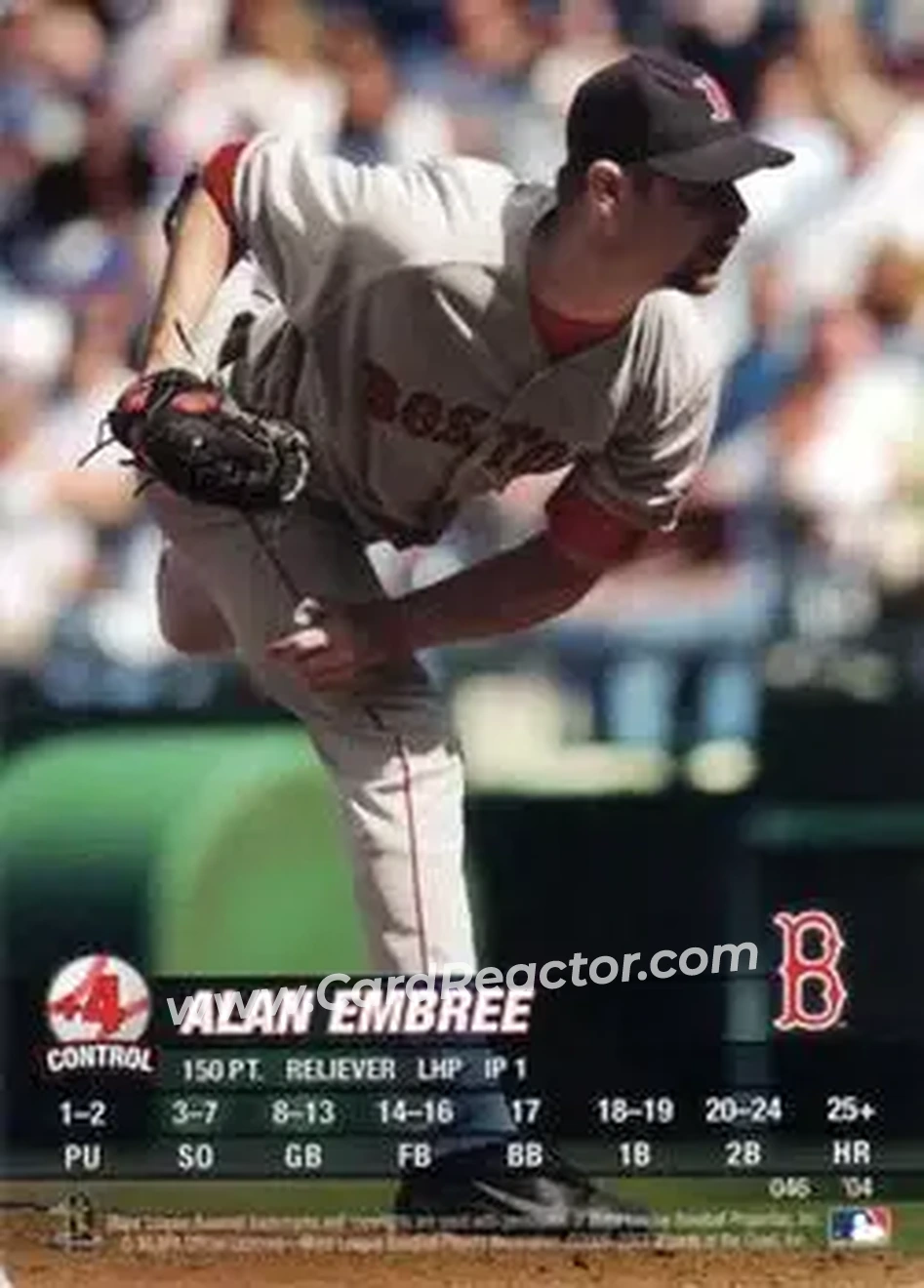 2004 MLB Showdown #046 - Alan Embree - Boston Red Sox - Front 2004 MLB Showdown #046 - Alan Embree - Boston Red Sox - Front