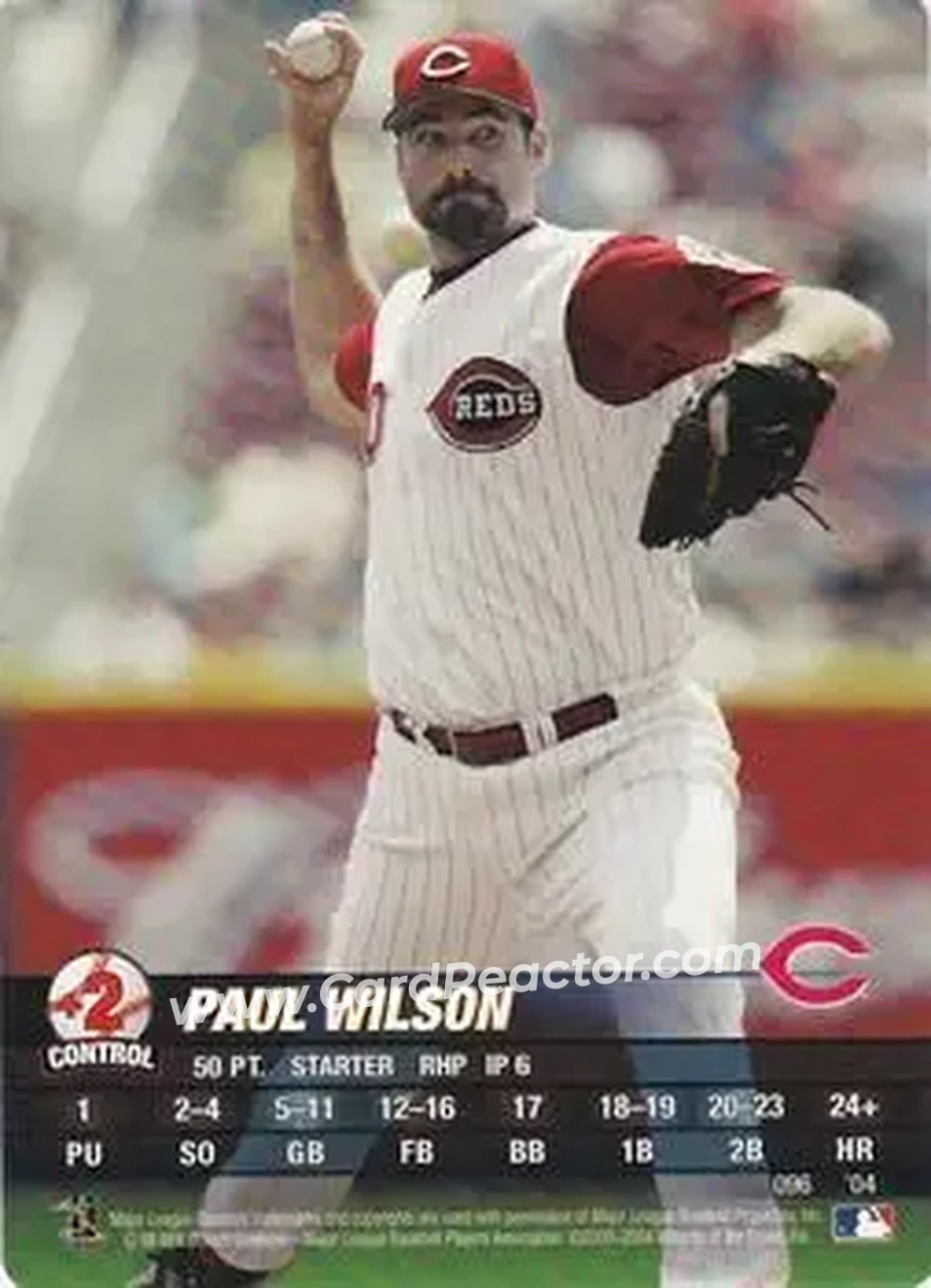 2004 MLB Showdown #096 - Paul Wilson - Cincinnati Reds - Front 2004 MLB Showdown #096 - Paul Wilson - Cincinnati Reds - Front