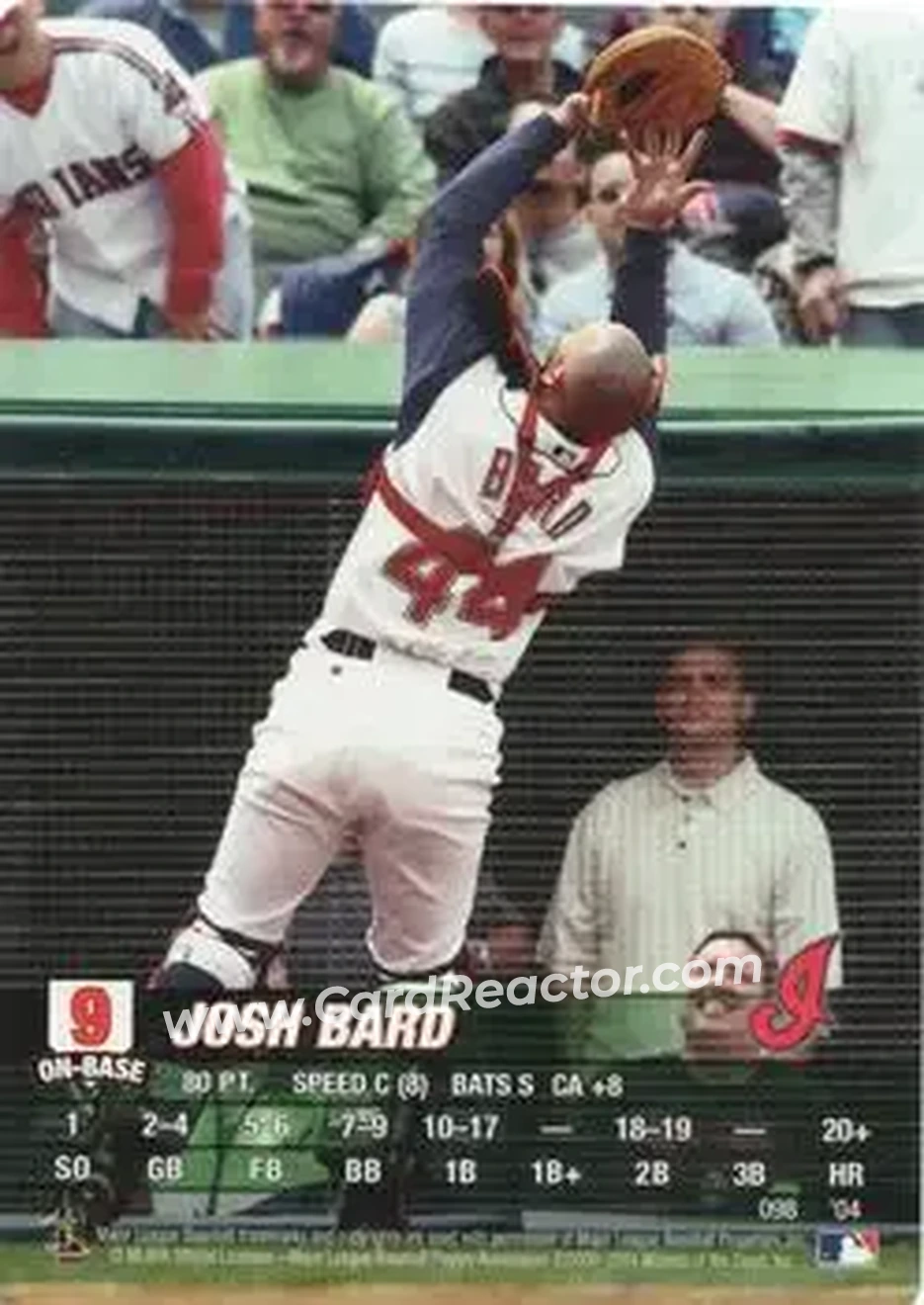 2004 MLB Showdown #098 - Josh Bard - Cleveland Indians - Front