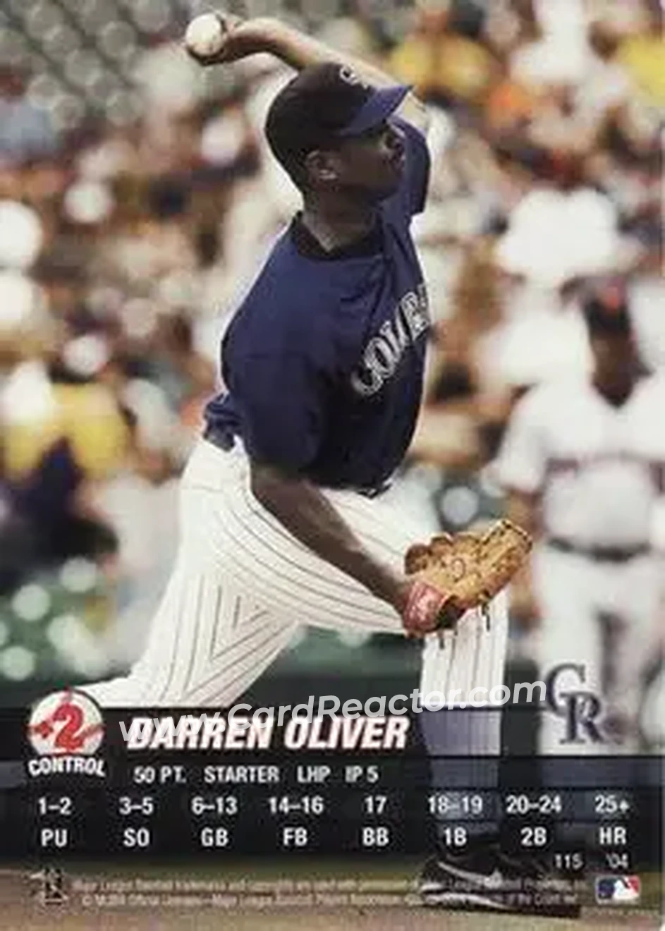 2004 MLB Showdown #115 - Darren Oliver - Colorado Rockies - Front