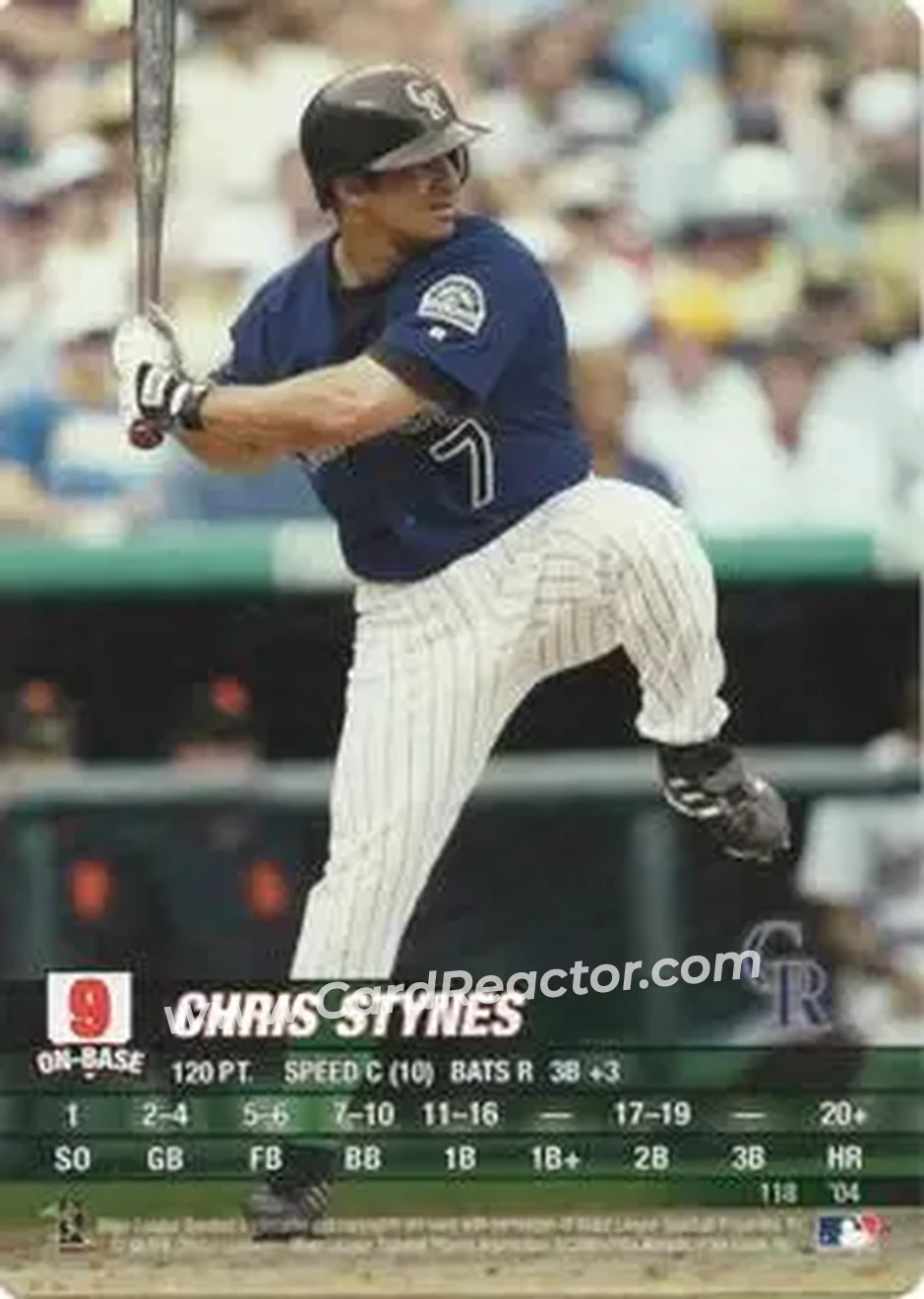 2004 MLB Showdown #118 - Chris Stynes - Colorado Rockies - Front