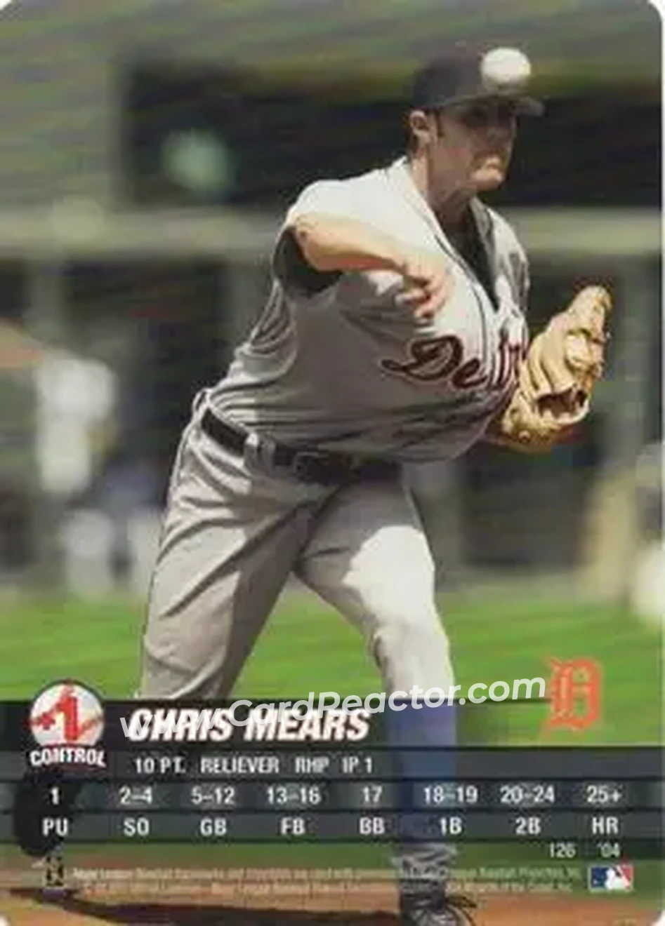 2004 MLB Showdown #126 - Chris Mears - Detroit Tigers - Front 2004 MLB Showdown #126 - Chris Mears - Detroit Tigers - Front
