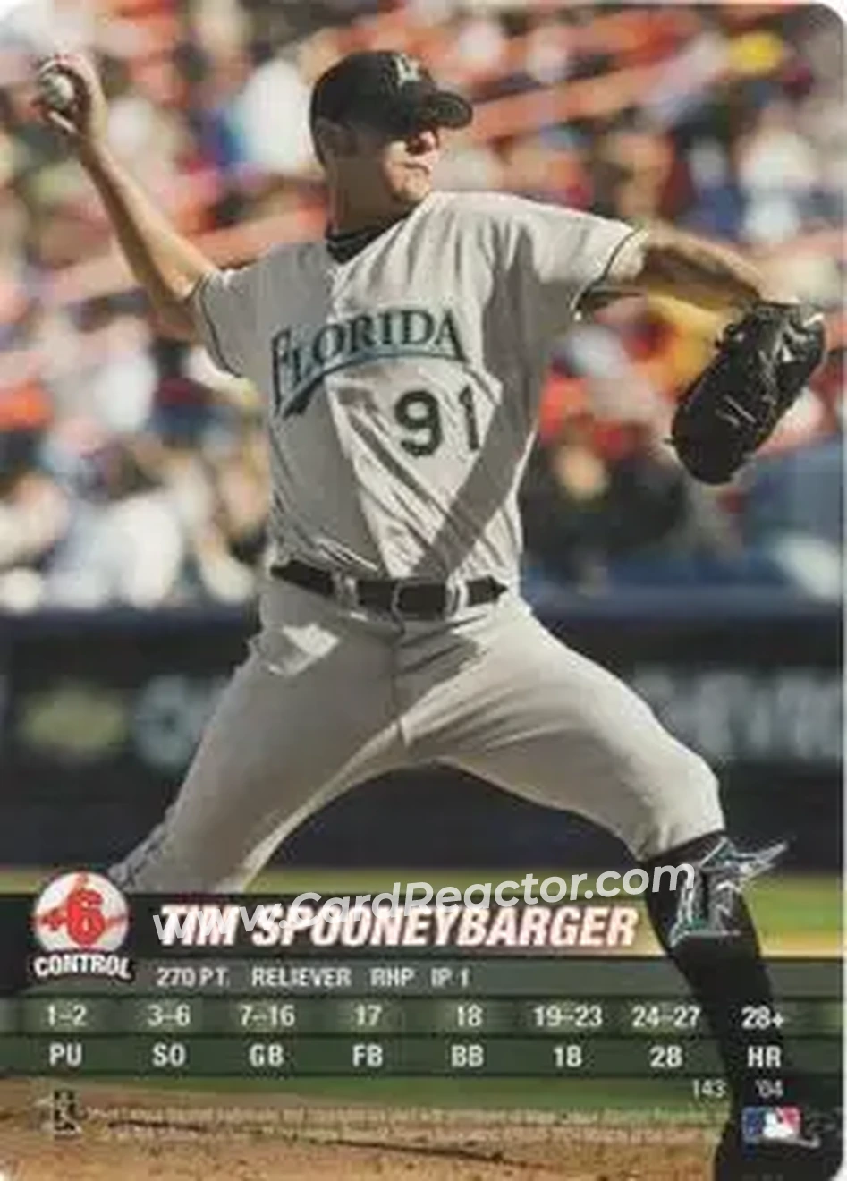 2004 MLB Showdown #143 - Tim Spooneybarger - Florida Marlins - Front