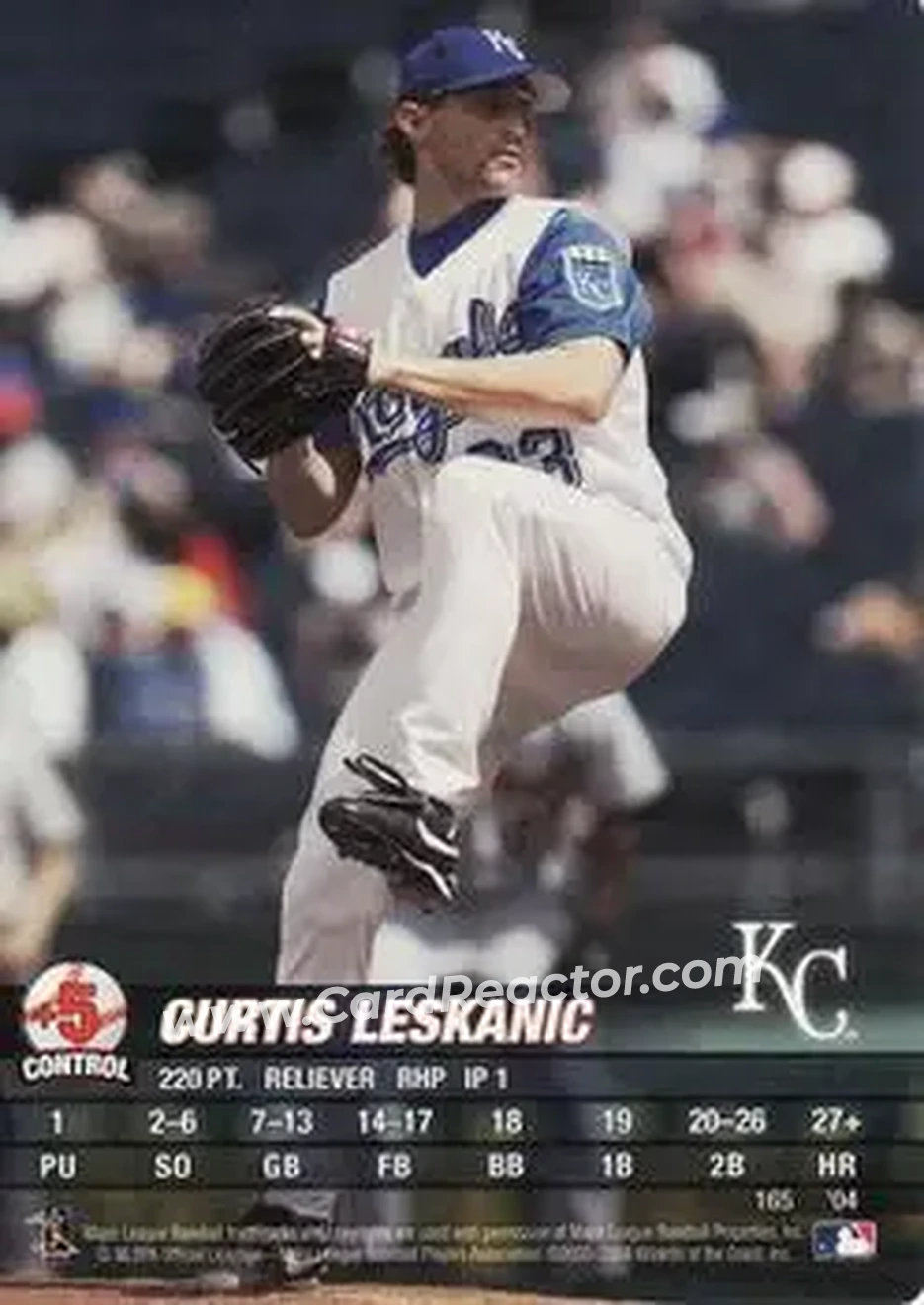 2004 MLB Showdown #165 - Curtis Leskanic - Kansas City Royals - Front 2004 MLB Showdown #165 - Curtis Leskanic - Kansas City Royals - Front