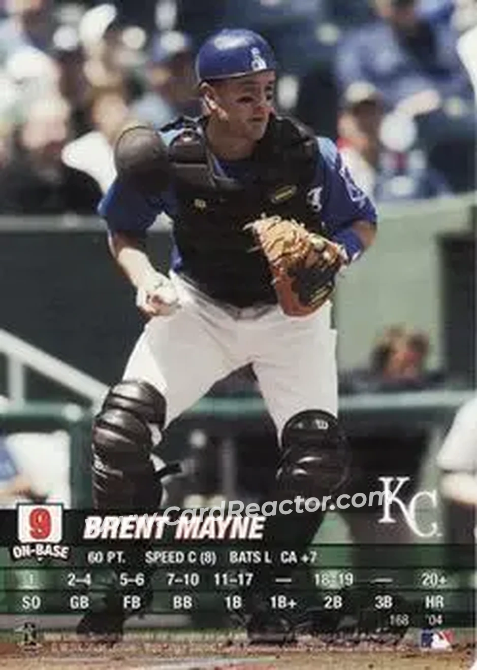 2004 MLB Showdown #168 - Brent Mayne - Kansas City Royals - Front
