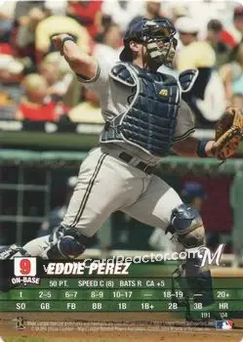 2004 MLB Showdown #191 - Eddie Perez - Milwaukee Brewers - Front