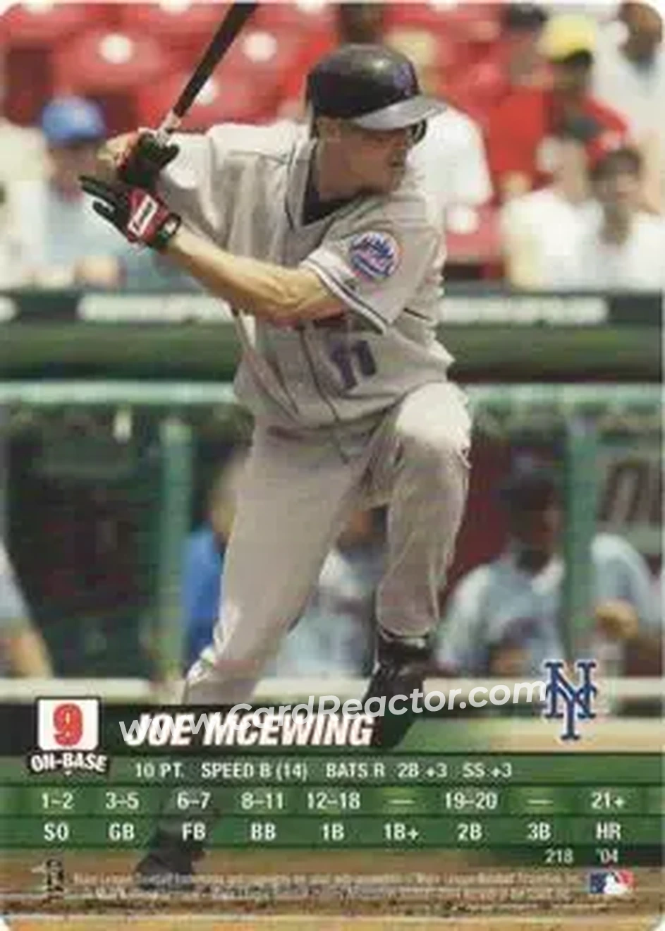 2004 MLB Showdown #218 - Joe McEwing - New York Mets - Front 2004 MLB Showdown #218 - Joe McEwing - New York Mets - Front