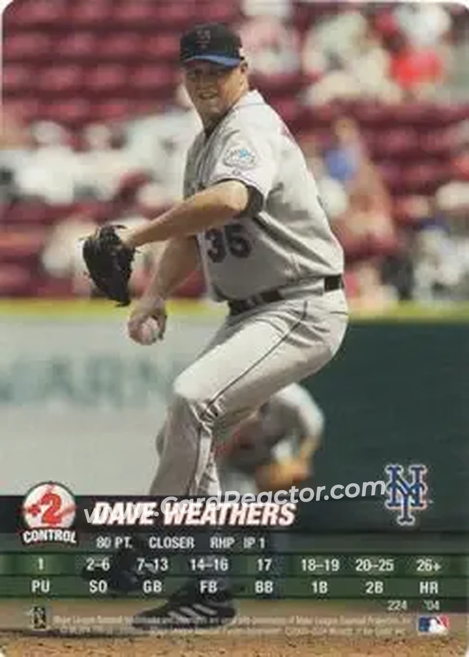 2004 MLB Showdown #224 - David Weathers - New York Mets - Front