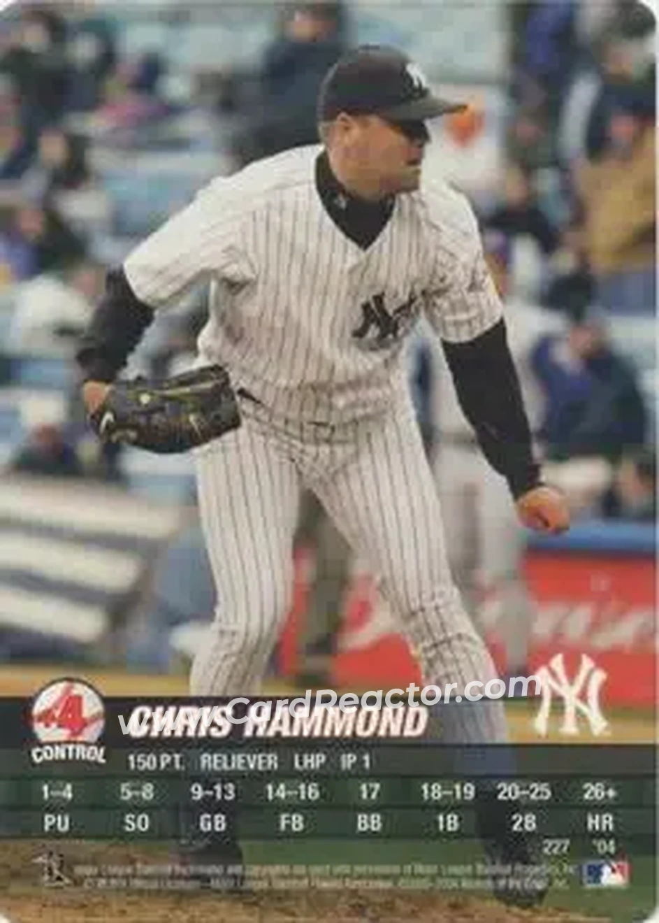 2004 MLB Showdown #227 - Chris Hammond - New York Yankees - Front