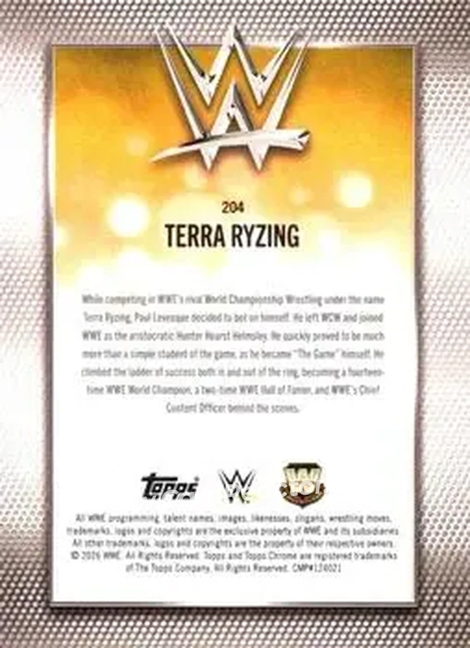 2026 Topps Chrome WWE #204 - Hunter Hearst Helmsley - Back