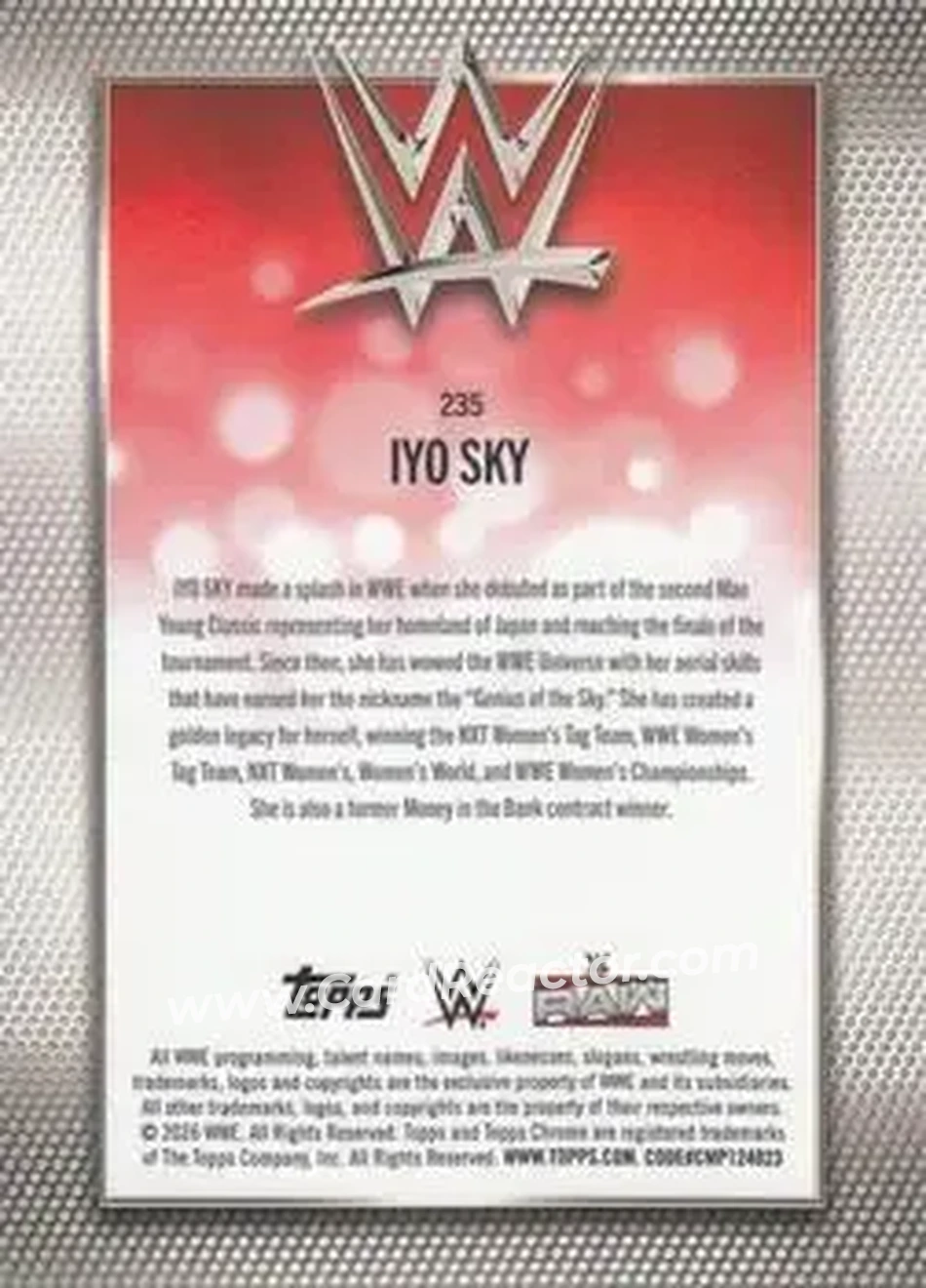 2026 Topps Chrome WWE #235 - Iyo Sky - Back 2026 Topps Chrome WWE #235 - Iyo Sky - Back