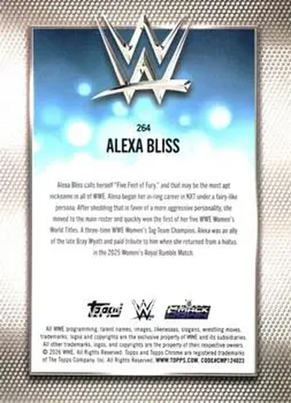2026 Topps Chrome WWE #264 - Alexa Bliss - Back