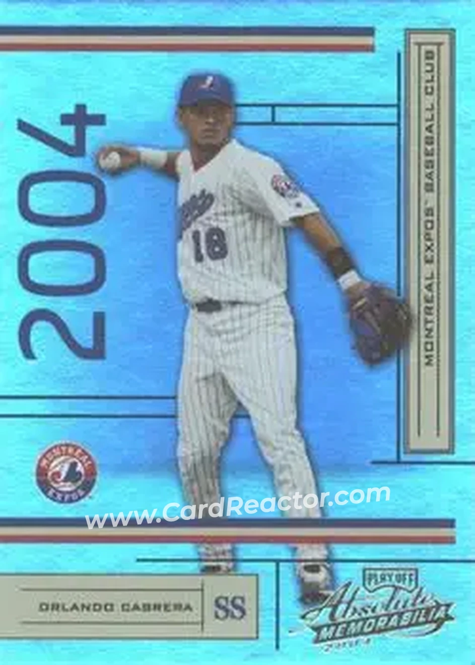 2004 Playoff Absolute Memorabilia #126 - Orlando Cabrera - Montreal Expos - Front 2004 Playoff Absolute Memorabilia #126 - Orlando Cabrera - Montreal Expos - Front