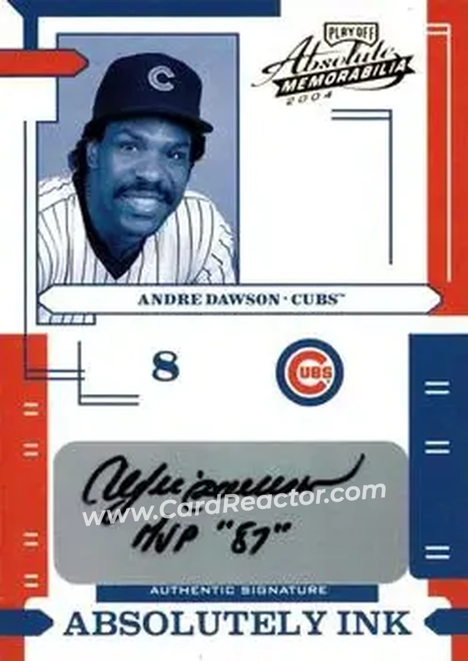 2004 Playoff Absolute Memorabilia - Absolutely Ink #AI-6 - Andre Dawson - Chicago Cubs - Front