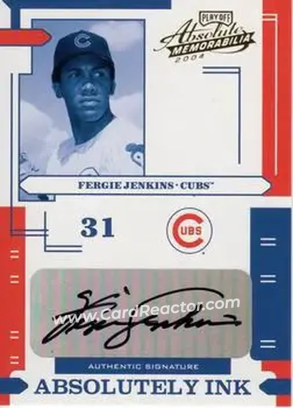 2004 Playoff Absolute Memorabilia - Absolutely Ink #AI-45 - Ferguson Jenkins - Chicago Cubs - Front