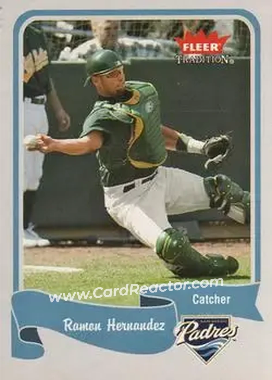 2004 Fleer Tradition #113 - Ramon Hernandez - San Diego Padres - Front 2004 Fleer Tradition #113 - Ramon Hernandez - San Diego Padres - Front