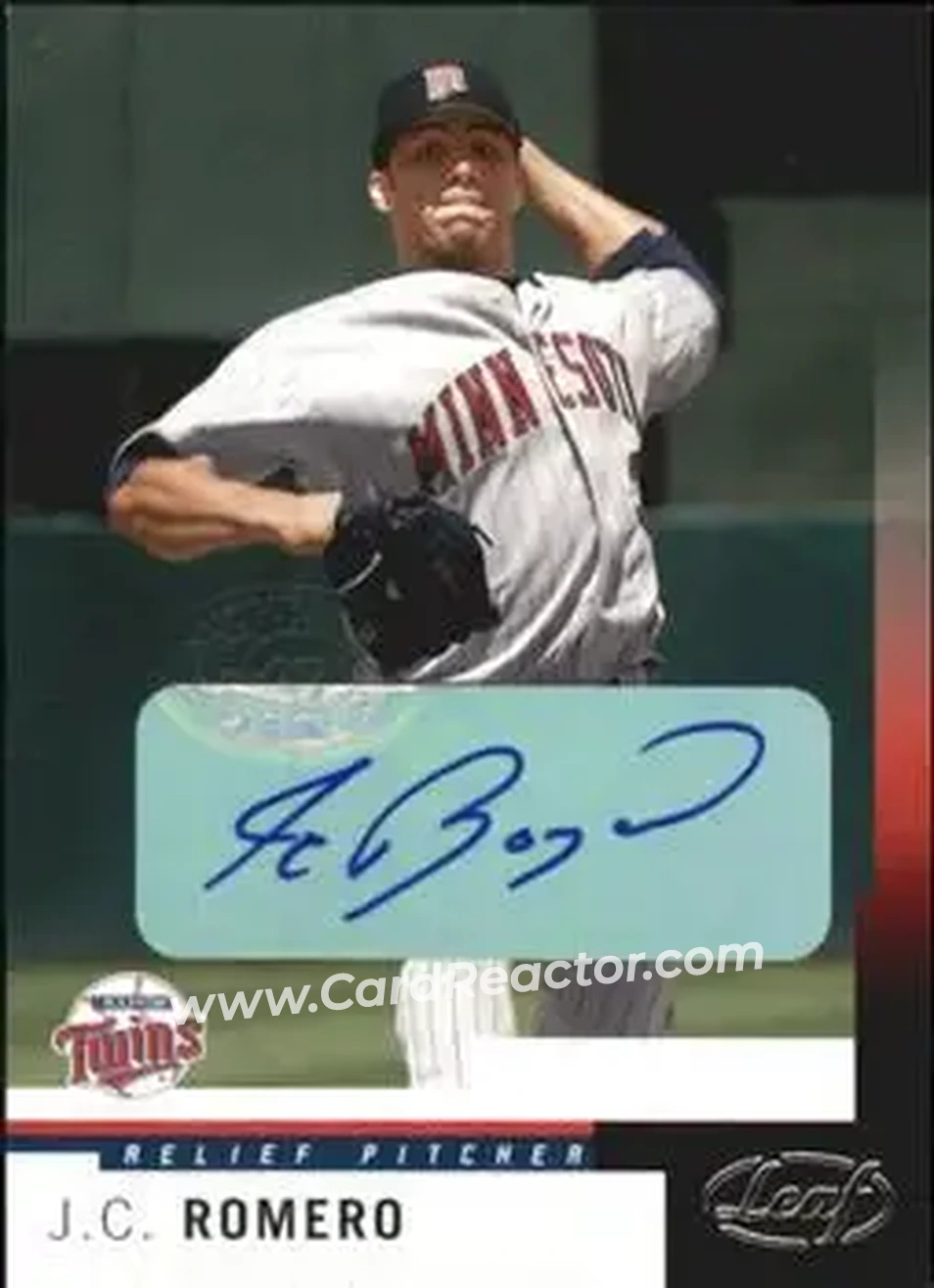 2004 Leaf - Autographs #51 - J.C. Romero - Minnesota Twins - Front