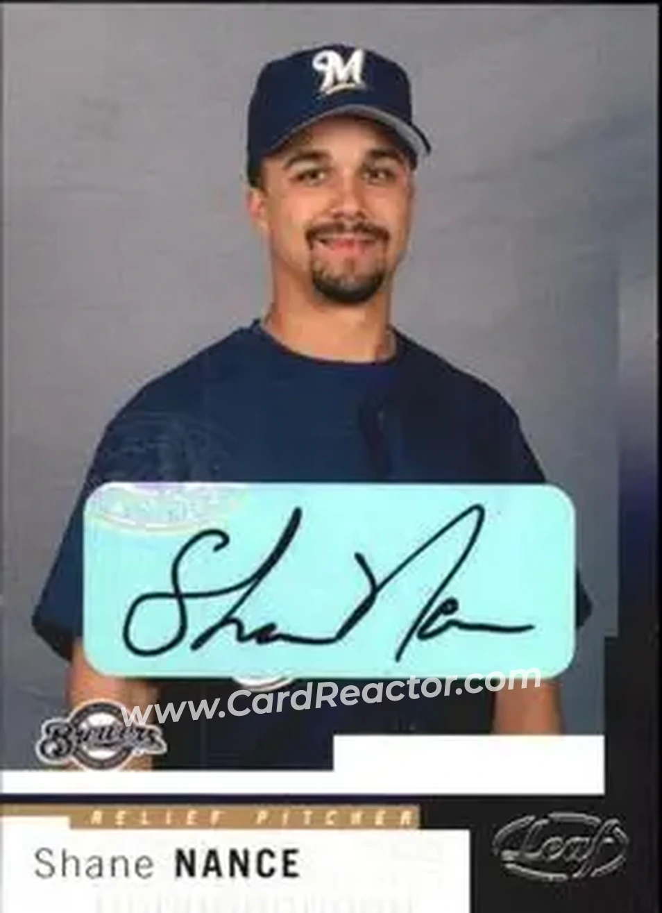 2004 Leaf - Autographs #155 - Shane Nance - Milwaukee Brewers - Front 2004 Leaf - Autographs #155 - Shane Nance - Milwaukee Brewers - Front