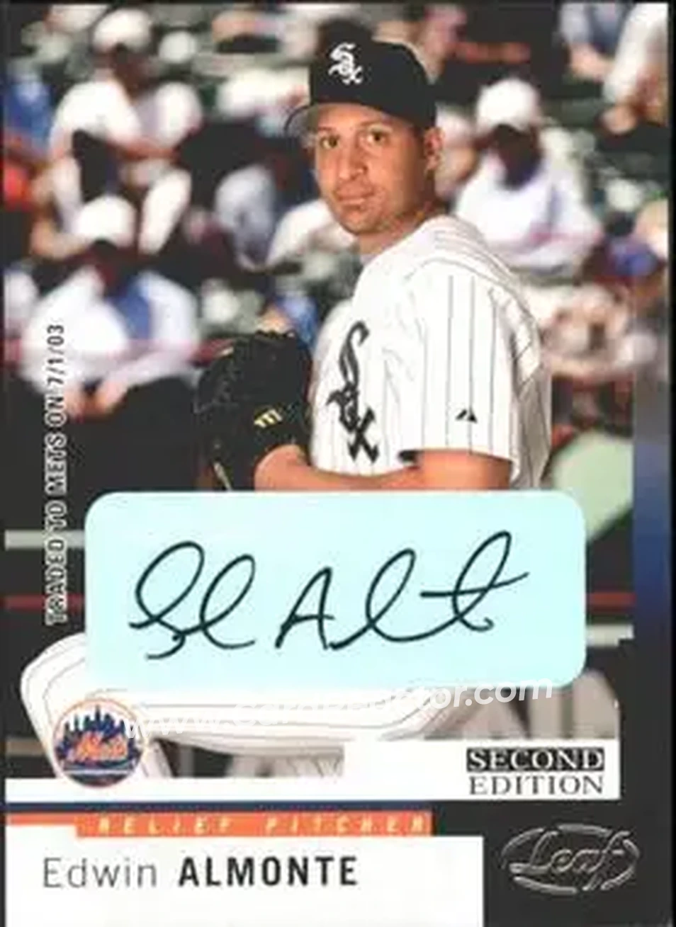 2004 Leaf - Autographs Second Edition #163 - Edwin Almonte - New York Mets - Front 2004 Leaf - Autographs Second Edition #163 - Edwin Almonte - New York Mets - Front