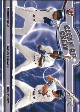 2004 Leaf #CC-3 Clean Up Crew Vernon Wells - Carlos Delgado - Josh Phelps
