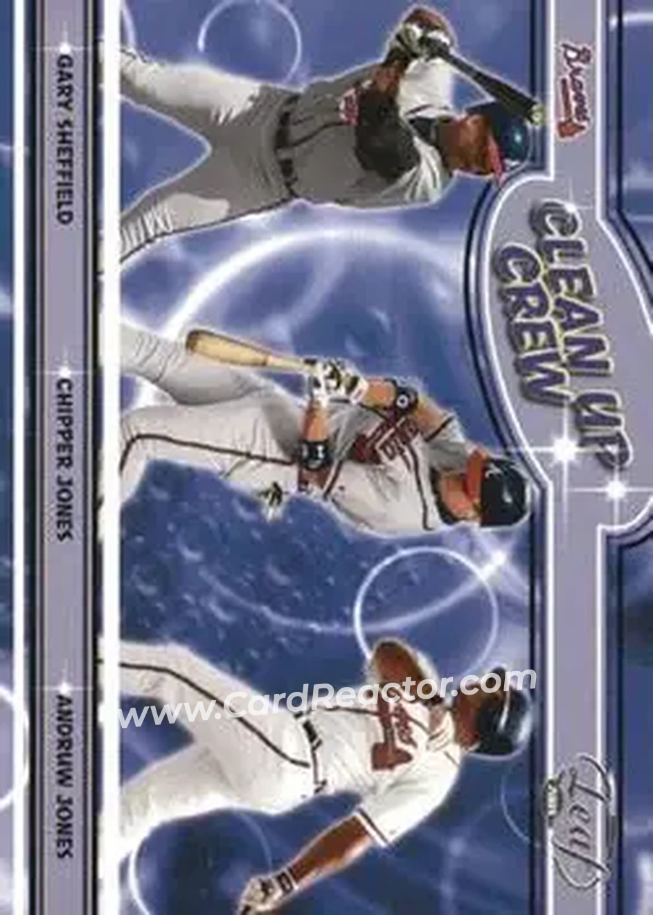 2004 Leaf - Clean Up Crew #CC-5 - Gary Sheffield - Chipper Jones - Andruw Jones - Atlanta Braves - Front