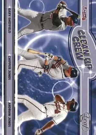 2004 Leaf #CC-5 Clean Up Crew Gary Sheffield - Chipper Jones - Andruw Jones