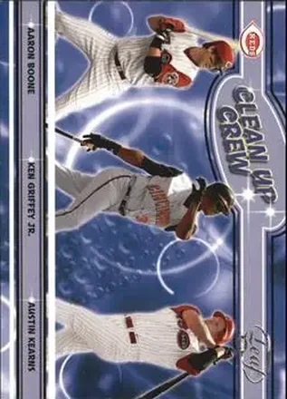 2004 Leaf #CC-6 Clean Up Crew Aaron Boone - Ken Griffey Jr. - Austin Kearns