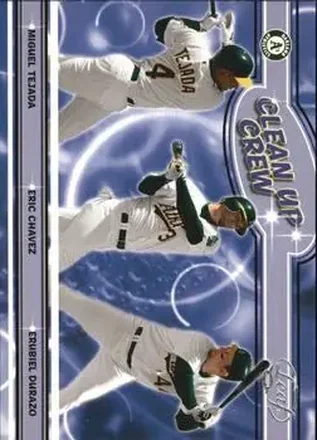 2004 Leaf #CC-10 Clean Up Crew Miguel Tejada - Erubiel Durazo - Eric Chavez