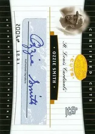 2004 Leaf Certified Cuts #CC-24 Check Signature Blue Ozzie Smith