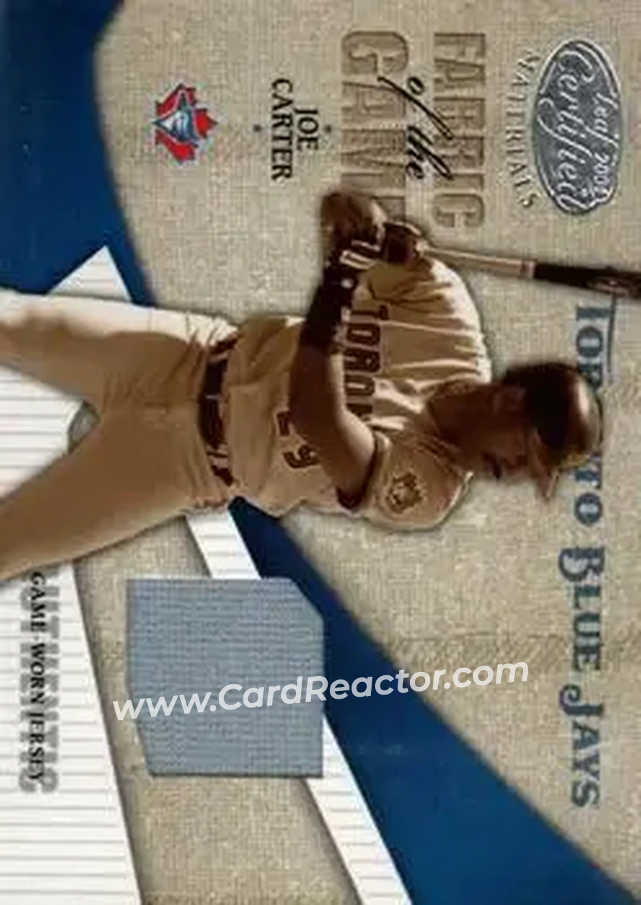 2004 Leaf Certified Materials - Fabric of the Game #FG-59 - Joe Carter - Toronto Blue Jays - Front