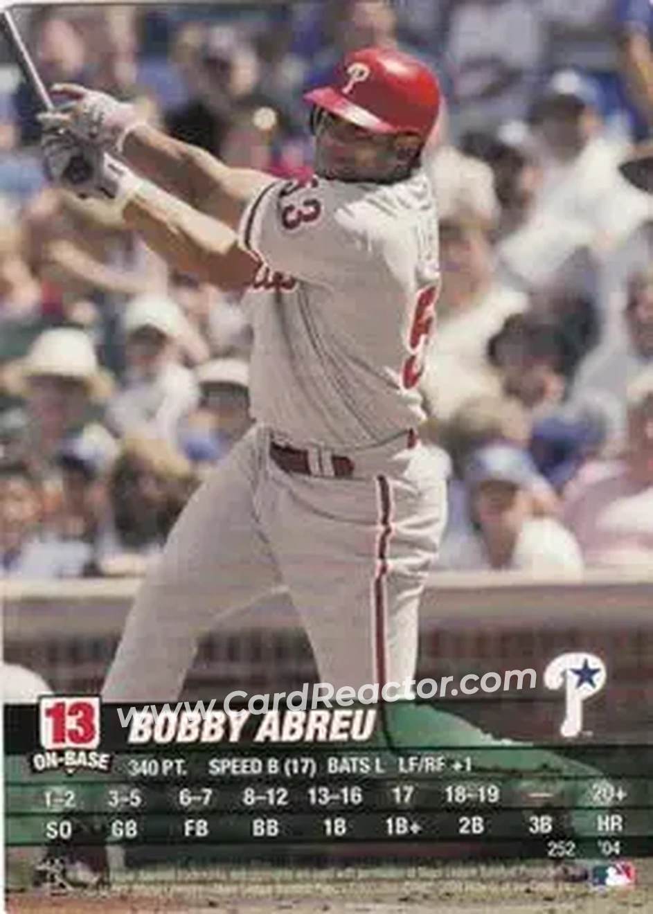 2004 MLB Showdown #252 - Bob Abreu - Philadelphia Phillies - Front