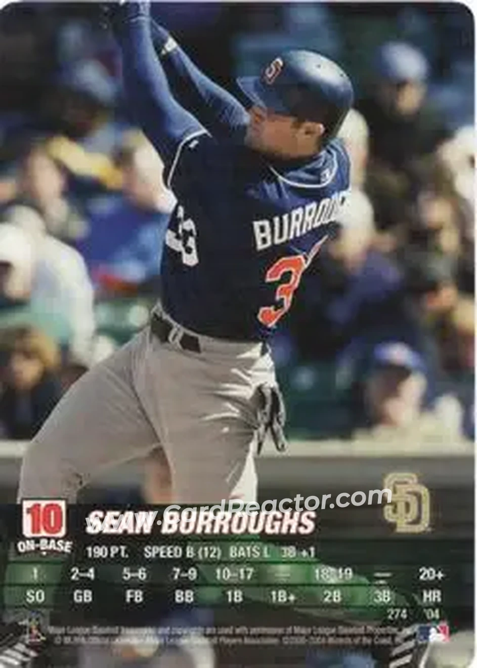 2004 MLB Showdown #274 - Sean Burroughs - San Diego Padres - Front
