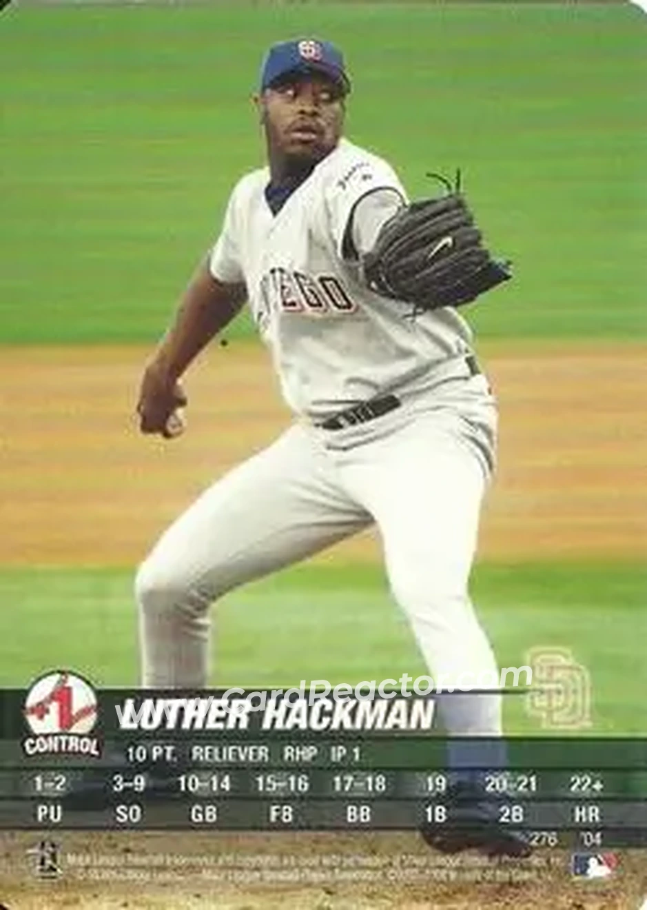 2004 MLB Showdown #276 - Luther Hackman - San Diego Padres - Front 2004 MLB Showdown #276 - Luther Hackman - San Diego Padres - Front