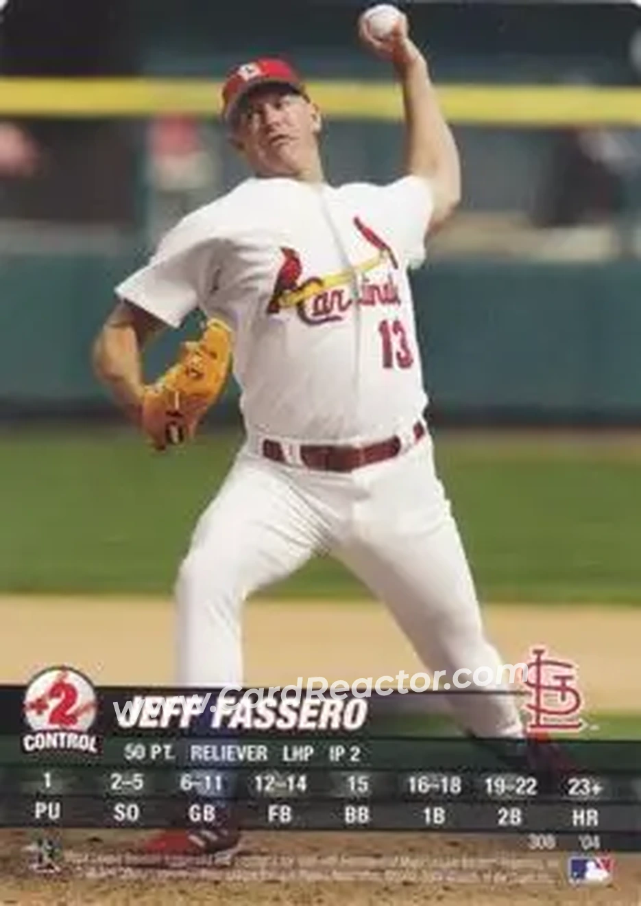 2004 MLB Showdown #308 - Jeff Fassero - St. Louis Cardinals - Front