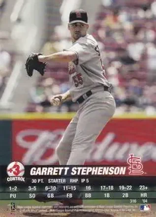2004 MLB Showdown #316 - Garrett Stephenson - St. Louis Cardinals