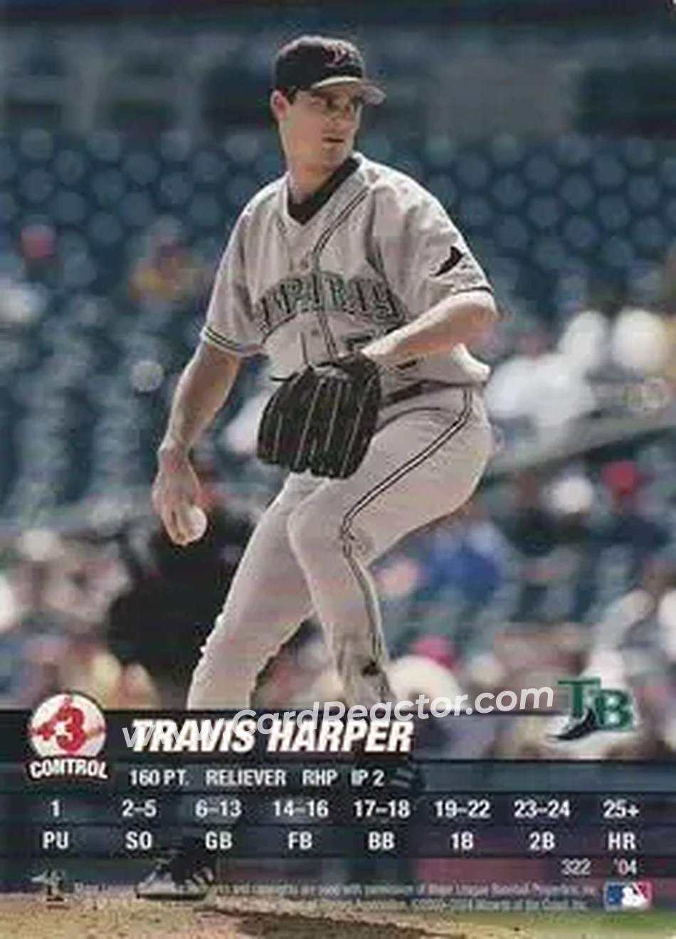 2004 MLB Showdown #322 - Travis Harper - Tampa Bay Devil Rays - Front