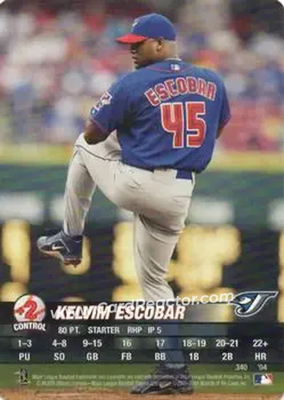 2004 MLB Showdown #340 - Kelvim Escobar - Toronto Blue Jays - Front