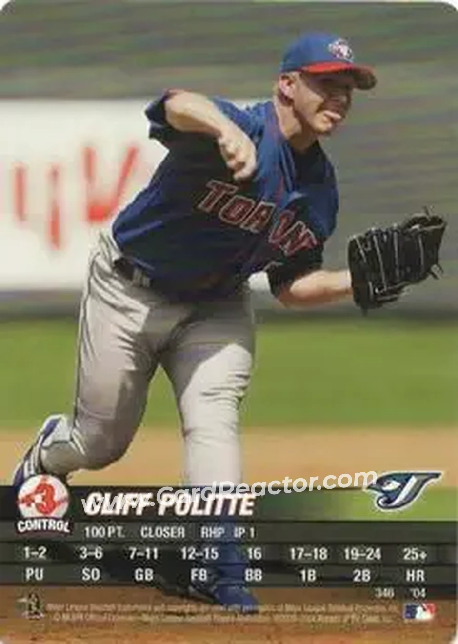 2004 MLB Showdown #346 - Cliff Politte - Toronto Blue Jays - Front 2004 MLB Showdown #346 - Cliff Politte - Toronto Blue Jays - Front