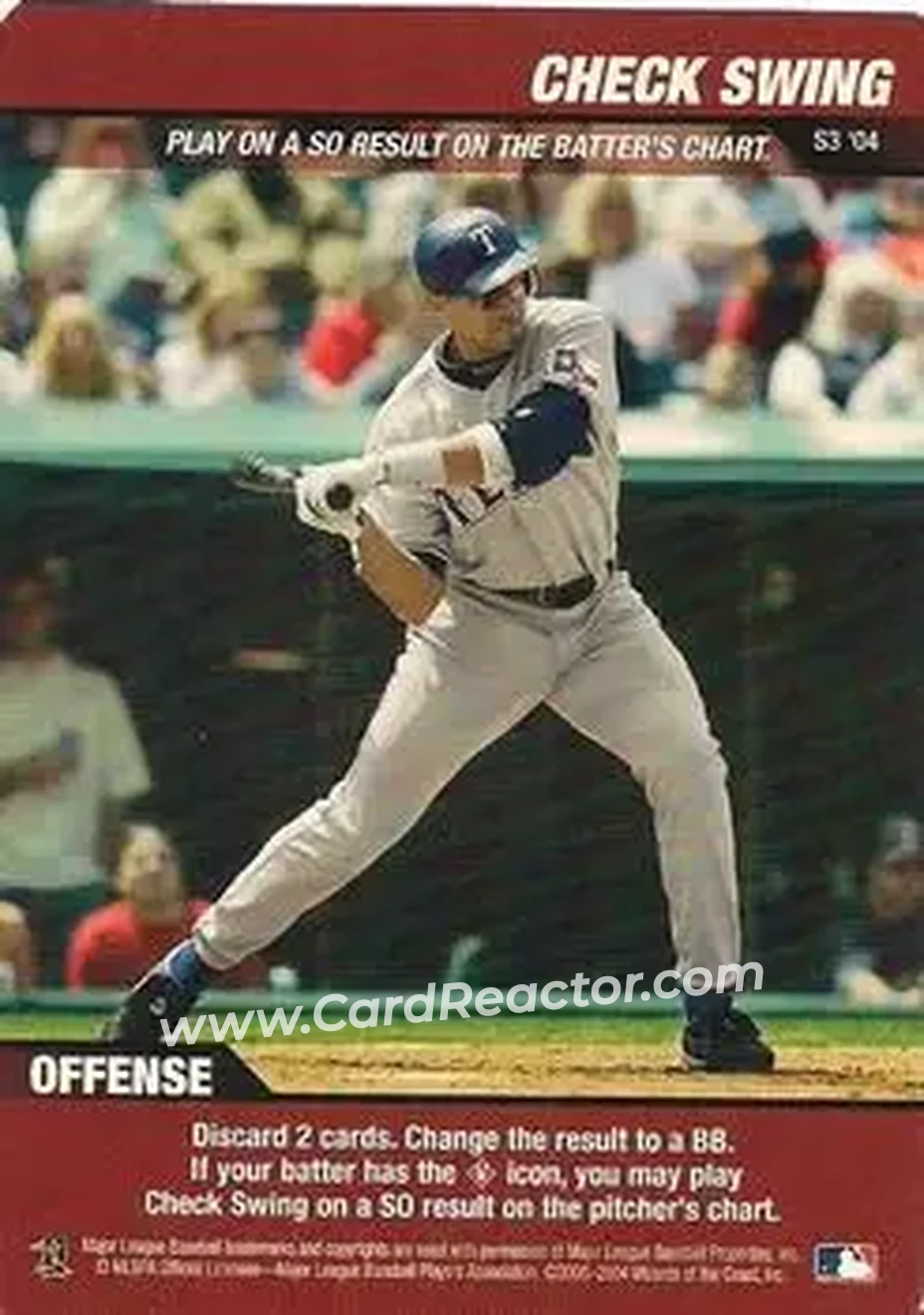 2004 MLB Showdown - Strategy #S3 - Check Swing - Texas Rangers - Front 2004 MLB Showdown - Strategy #S3 - Check Swing - Texas Rangers - Front