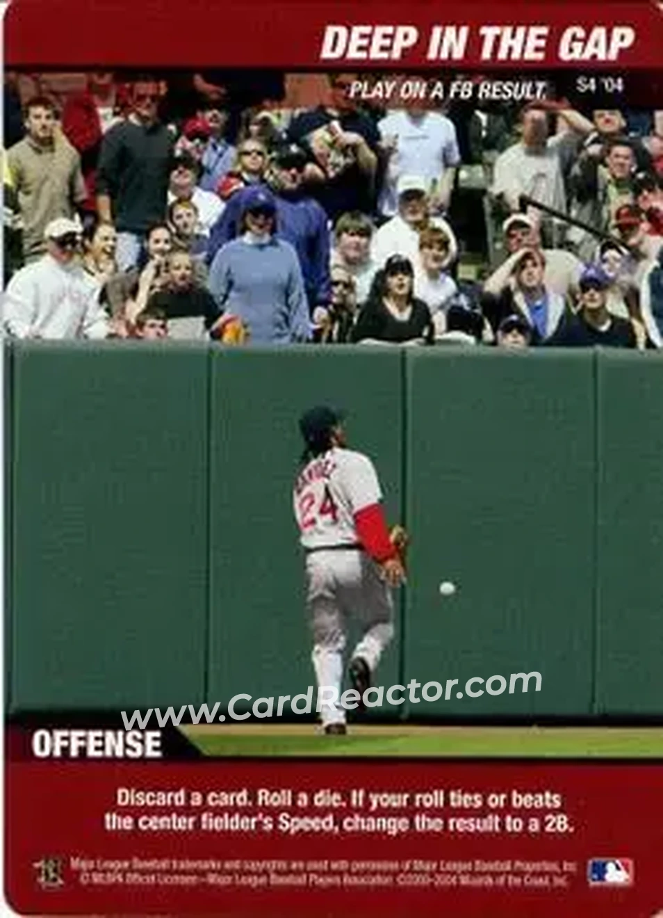 2004 MLB Showdown - Strategy #S4 - Deep in the Gap - Boston Red Sox - Front 2004 MLB Showdown - Strategy #S4 - Deep in the Gap - Boston Red Sox - Front
