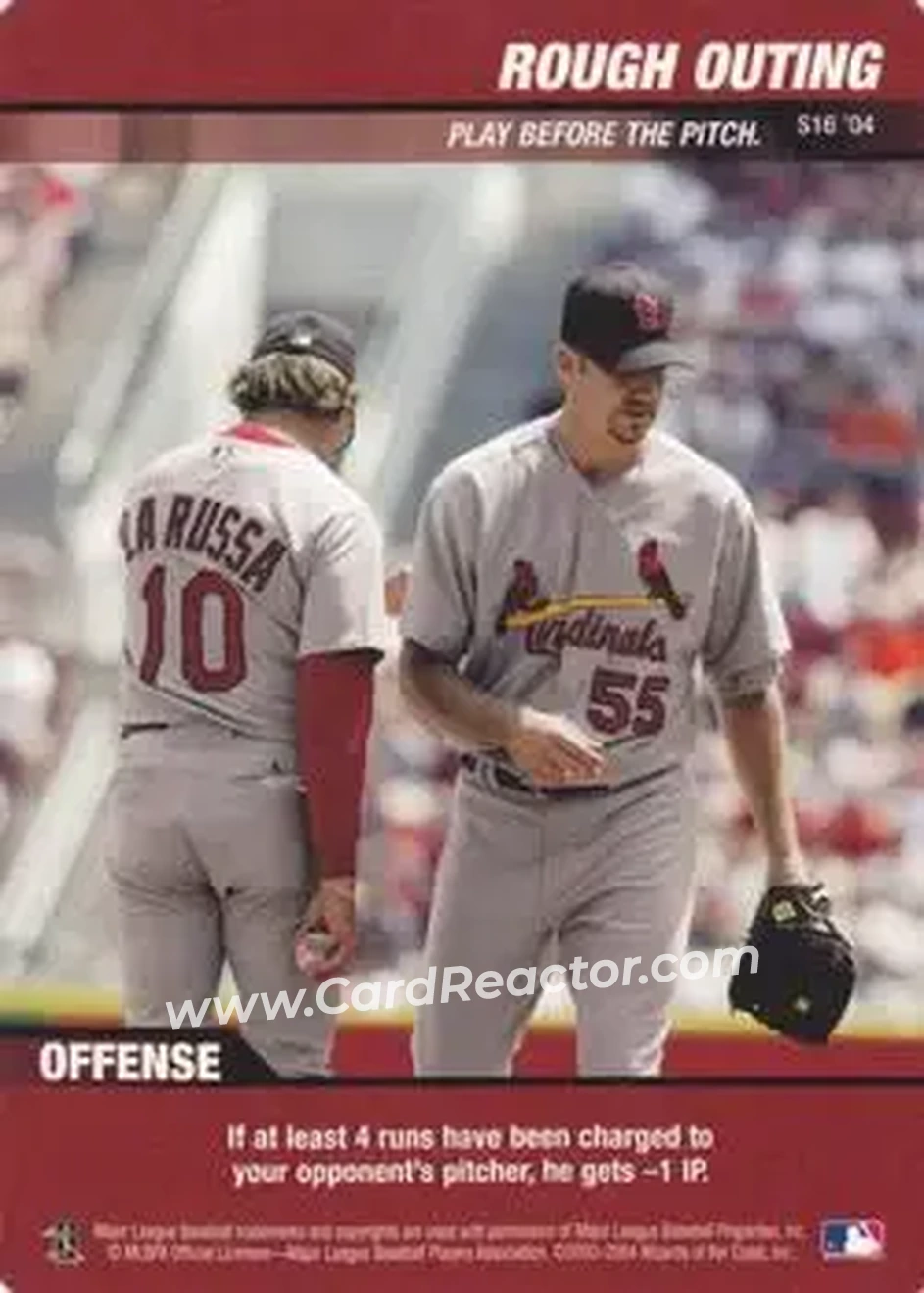2004 MLB Showdown - Strategy #S16 - Rough Outing - St. Louis Cardinals - Front 2004 MLB Showdown - Strategy #S16 - Rough Outing - St. Louis Cardinals - Front